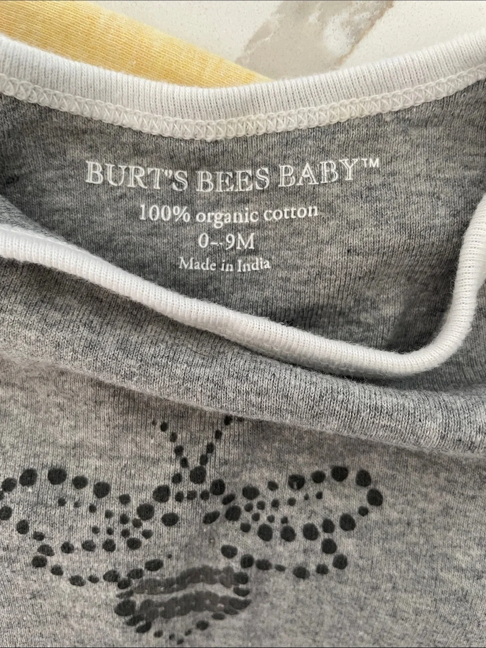 Burt's Bees Baby Yellow Gown and Giggle Gray Sleeper Sack Set with Bee Motif